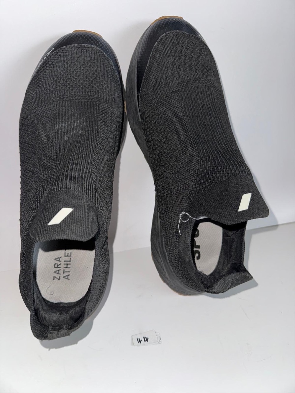 Zara Black Knit Slip-On Sneakers for Men
